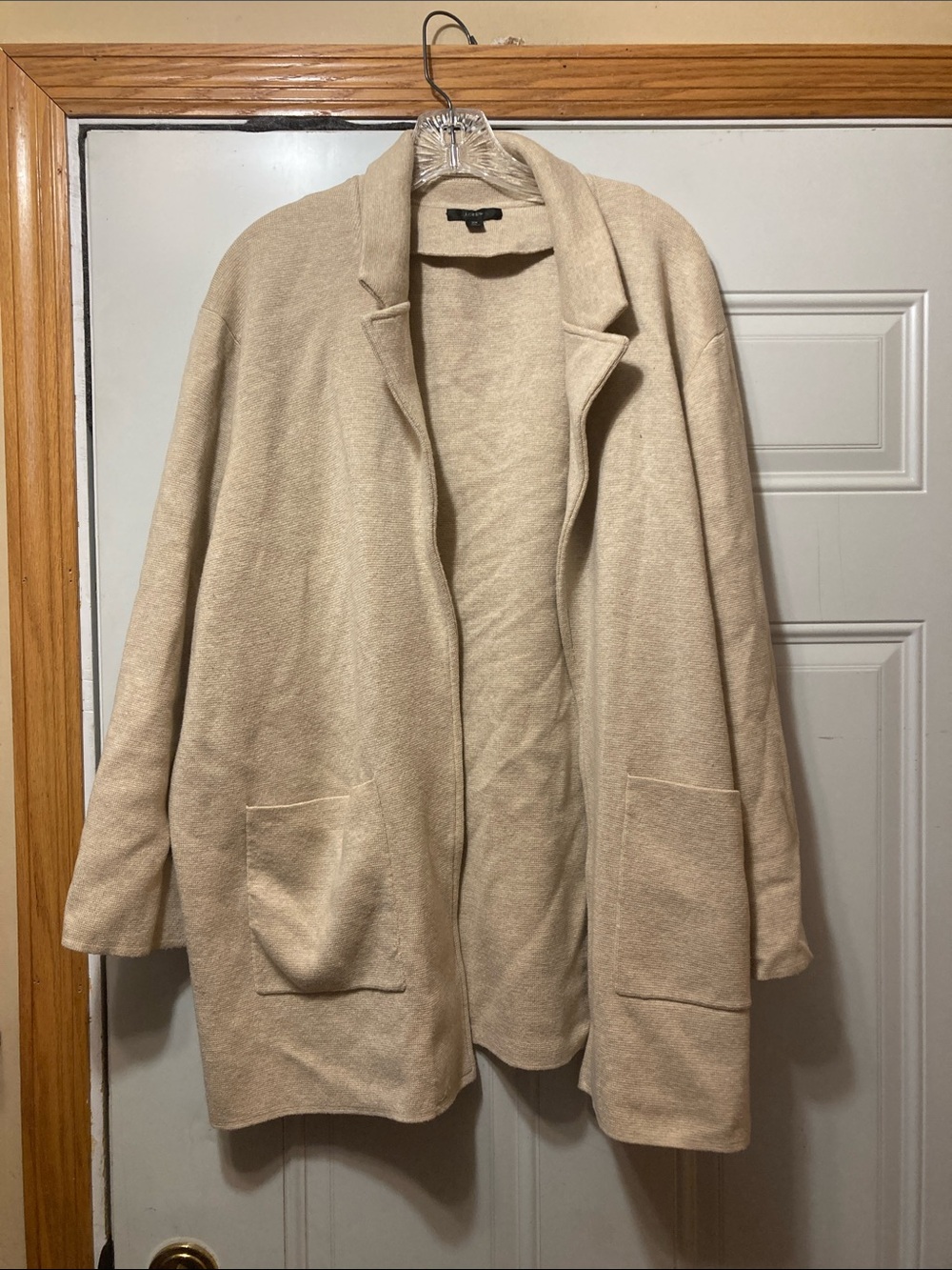 J. Crew Cream Knit Open-Front Cardigan 3X